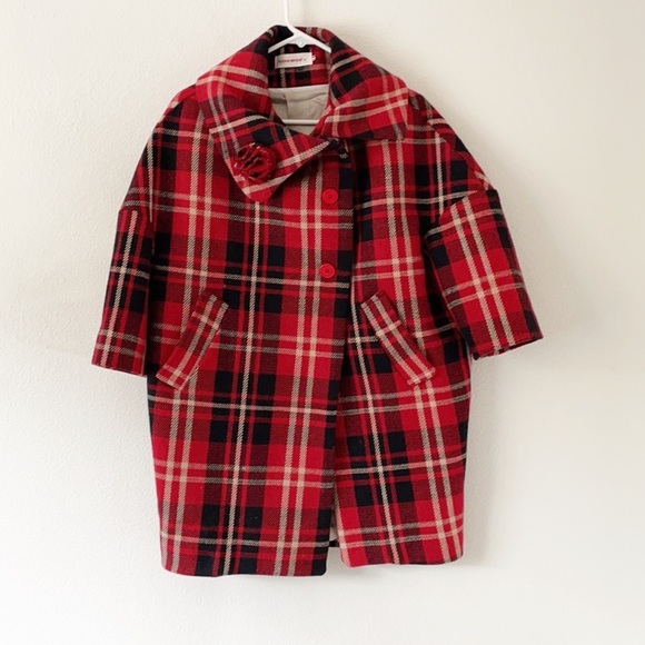 Hippocampe Wool Blend Plaid Coat - Picture 10 of 13
